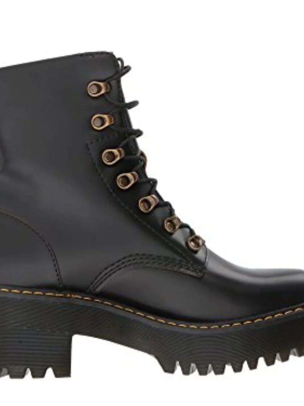 Leather Lace Up Ankle Bootie Heeled Boots Dr Martens Style